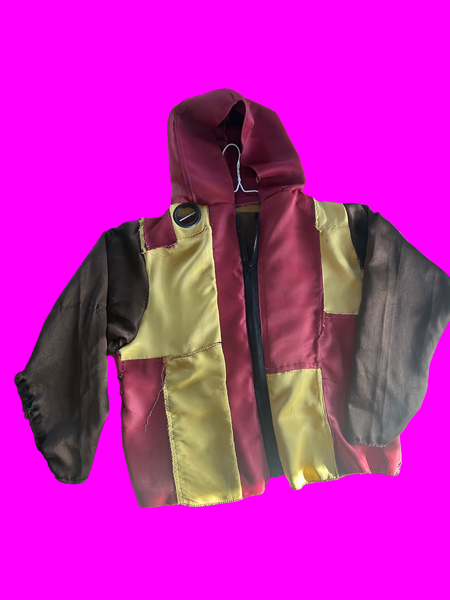 Distressed Patchwork Hoodie