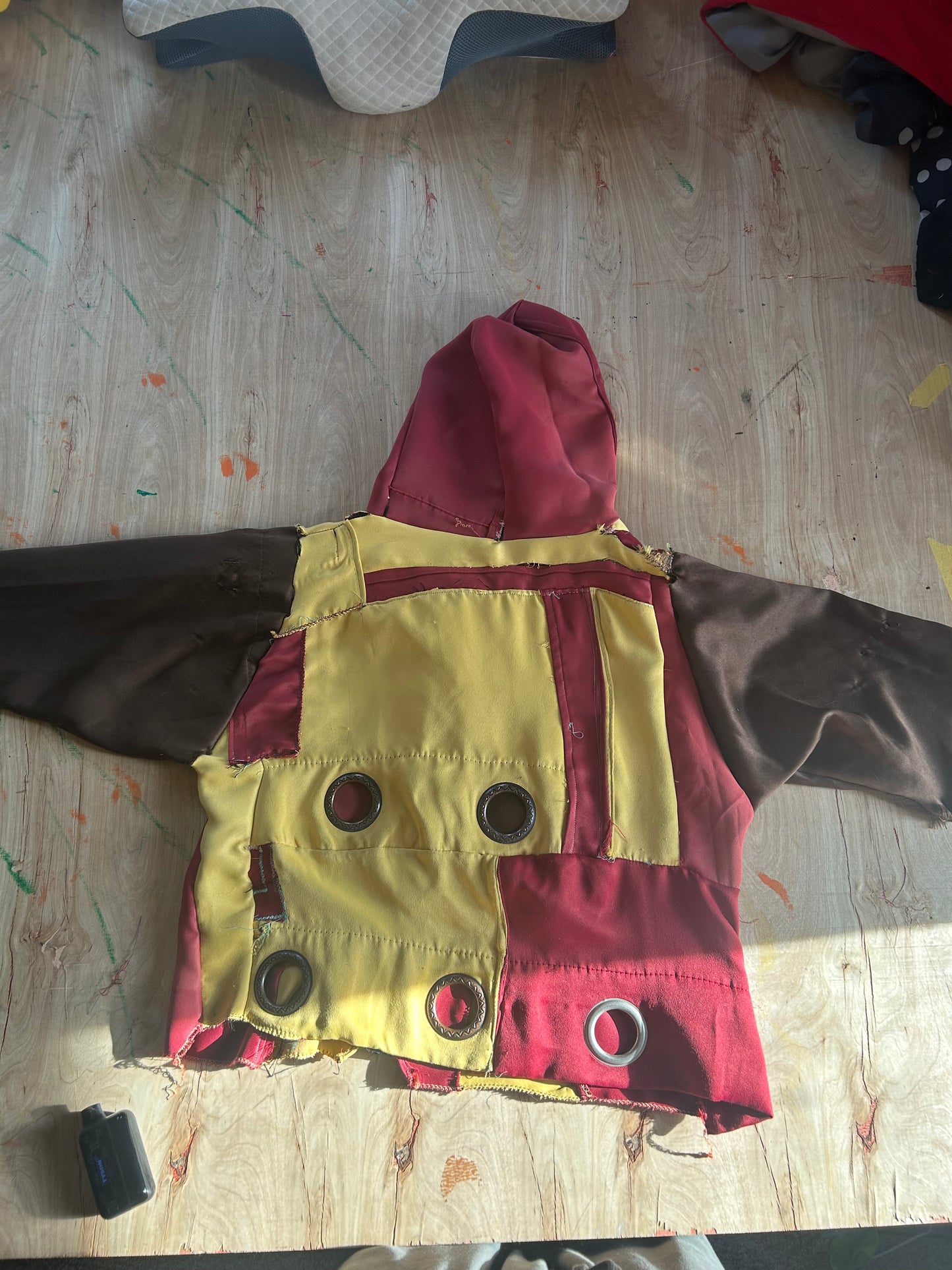 Distressed Patchwork Hoodie